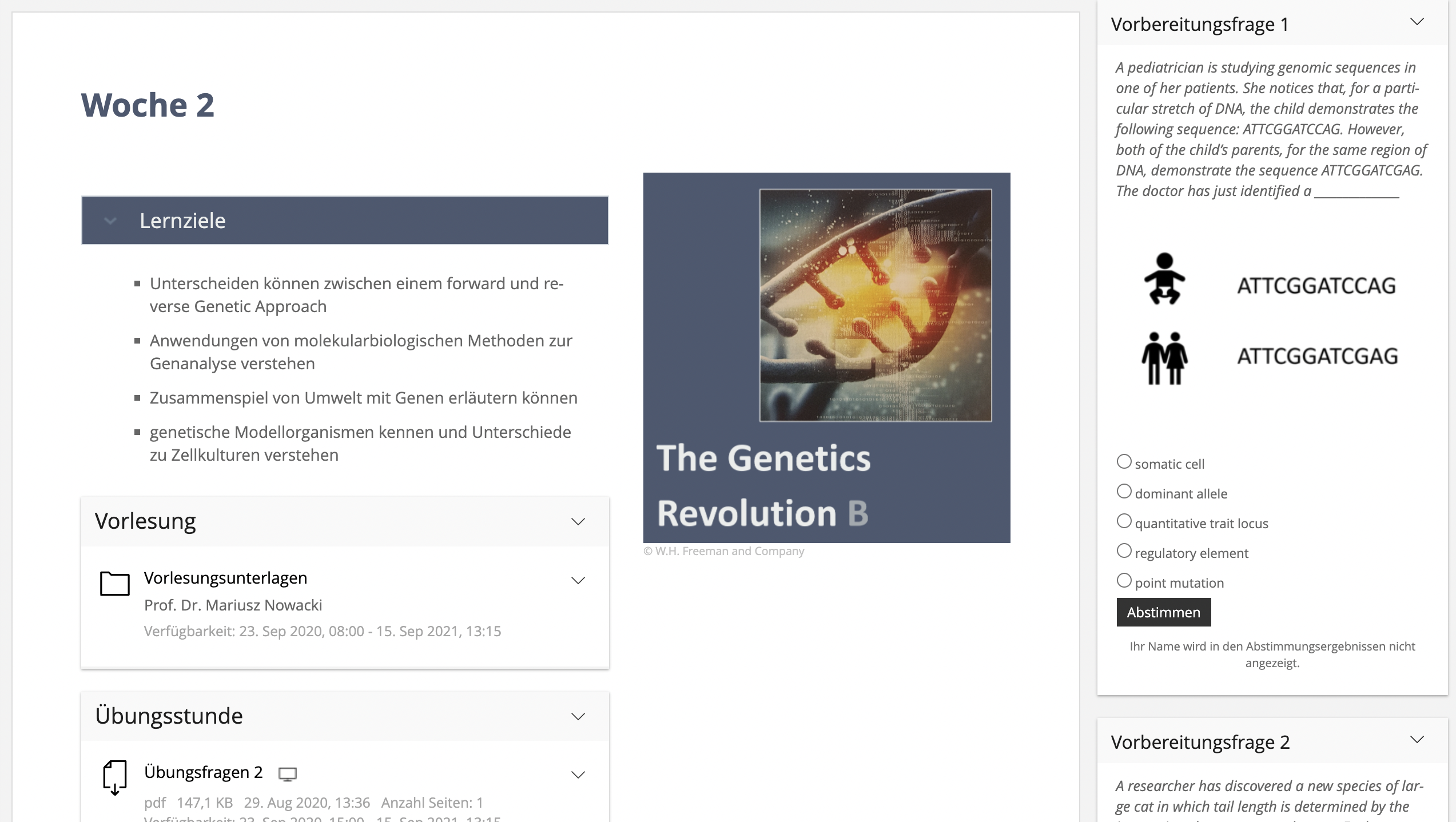 Eine Frage mit vorgegebenen Antwortmöglichkeiten ist sichtbar