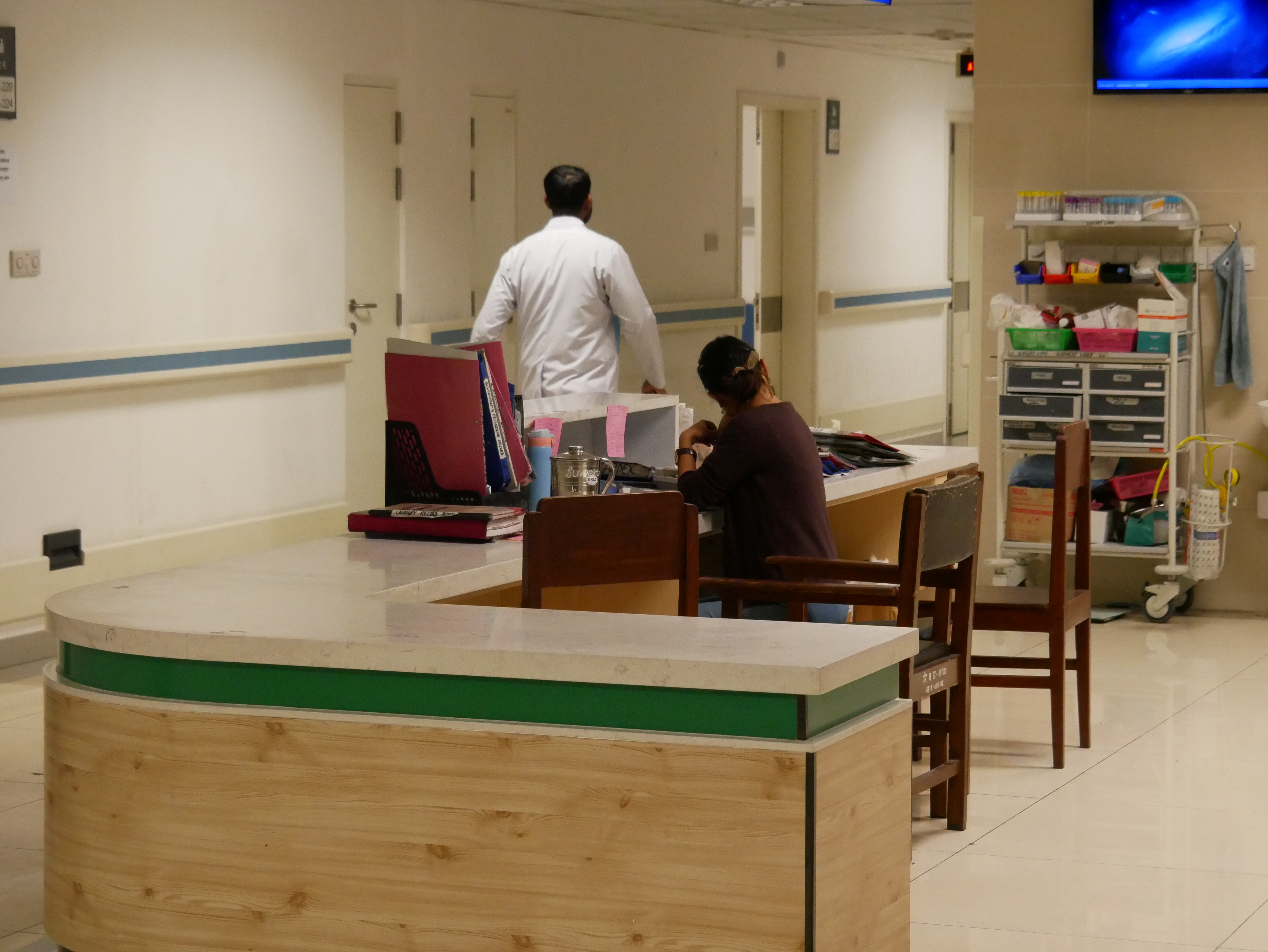 Reception of a hospital