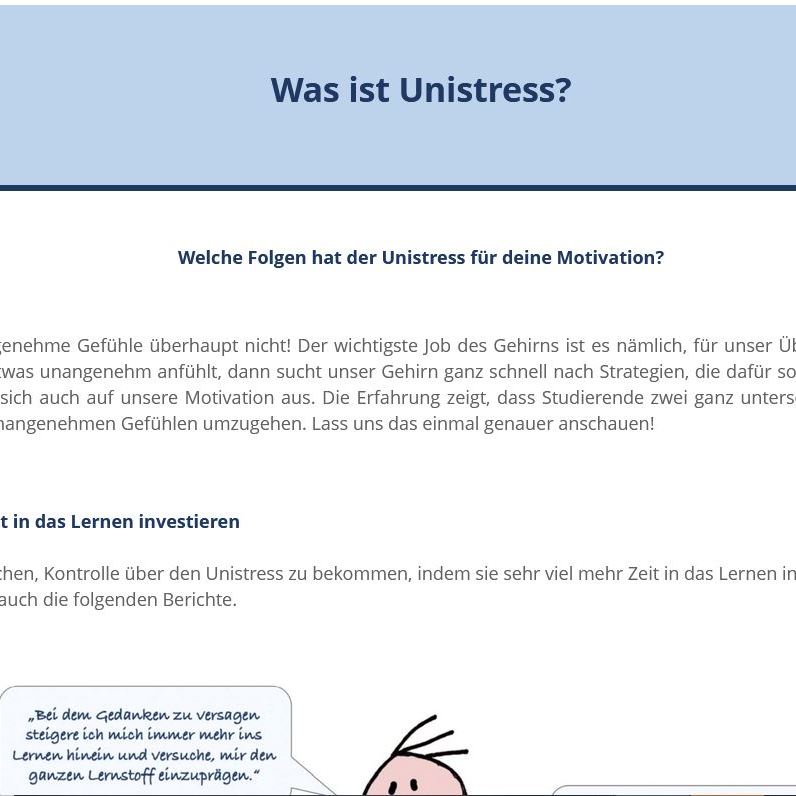 Öffnen Was ist Unistress - Motivation 1