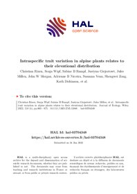 Vorschau 1 von Rixen_et_al_2022_JEcol_Intraspecific_trait_variation_in_alpine_plants_rel.pdf